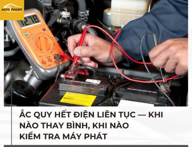 Ắc quy hết điện liên tục — khi nào thay bình, khi nào kiểm tra máy phát