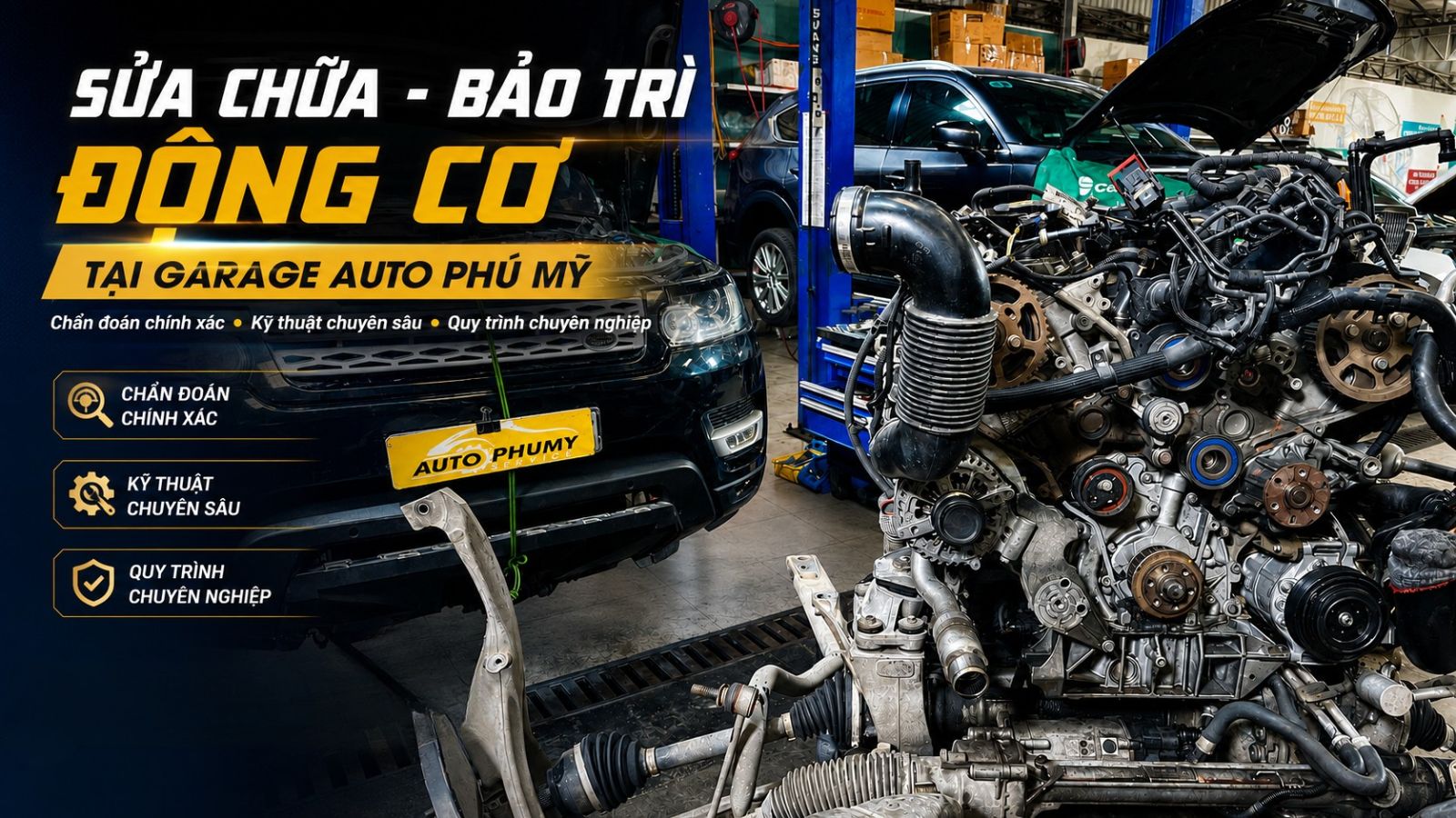 Sửa chữa - Bảo trì Động Cơ Tại Garage Ô Tô Phú Mỹ