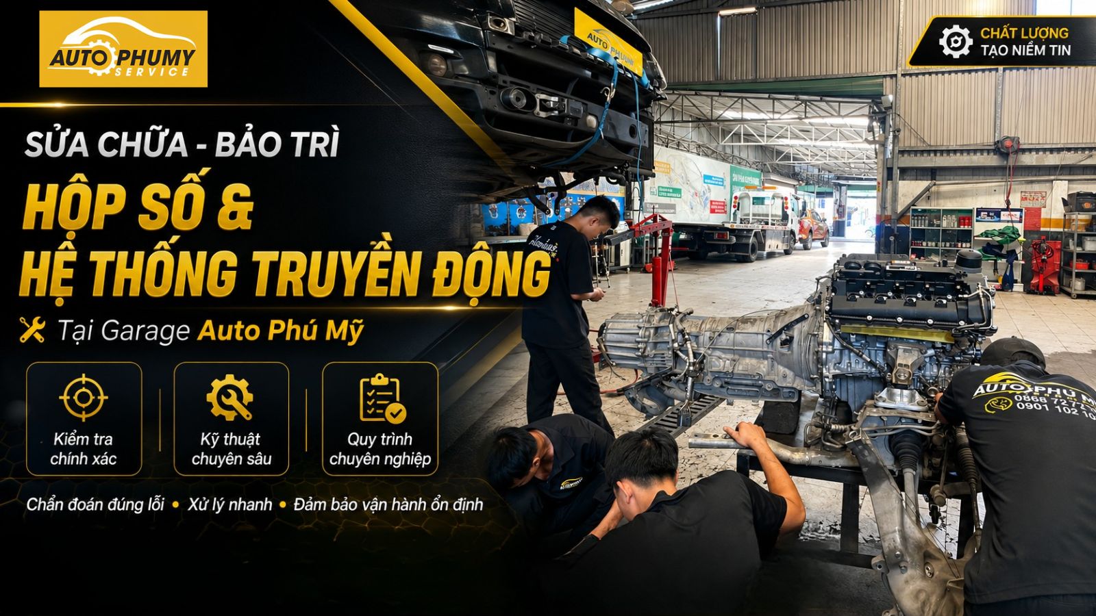 Sửa chữa - Bảo Trì Hộp Số Và Hệ Thống Truyền Động Tại Garage Ô Tô Phú Mỹ 